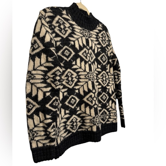 Lauren Ralph Lauren Hand Knit Wool Nordic Snowflake Sweater | Size M - Picture 3 of 6